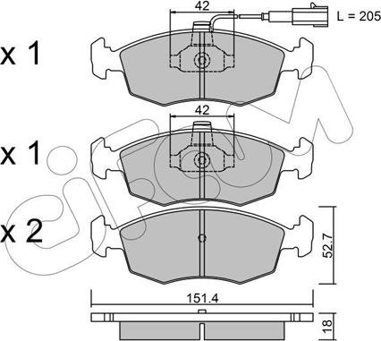 Cifam 822-274-0 - Bremžu uzliku kompl., Disku bremzes www.autospares.lv