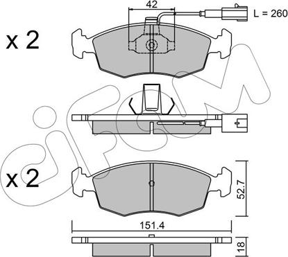 Cifam 822-274-1 - Bremžu uzliku kompl., Disku bremzes autospares.lv