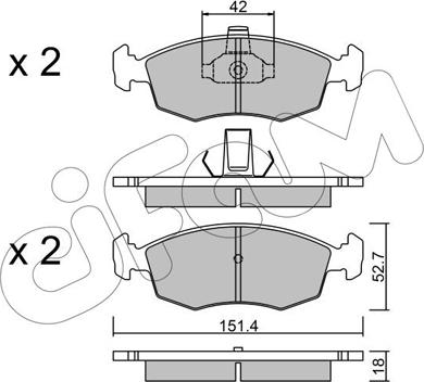 Cifam 822-274-3 - Bremžu uzliku kompl., Disku bremzes www.autospares.lv