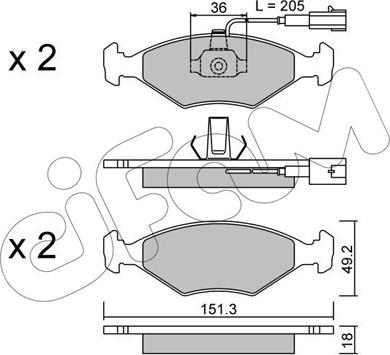 Cifam 822-273-0 - Bremžu uzliku kompl., Disku bremzes www.autospares.lv