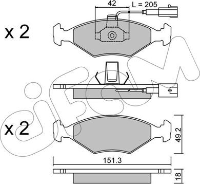 Cifam 822-273-1 - Bremžu uzliku kompl., Disku bremzes www.autospares.lv