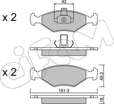 Cifam 822-273-2 - Bremžu uzliku kompl., Disku bremzes www.autospares.lv