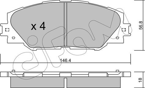 Cifam 822-748-0 - Bremžu uzliku kompl., Disku bremzes www.autospares.lv