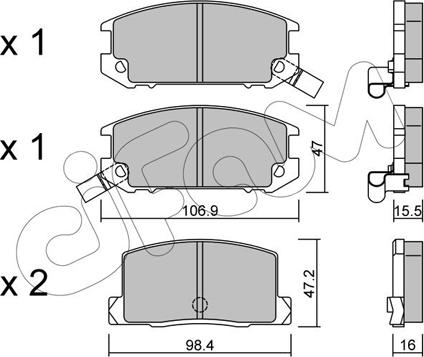 Cifam 822-754-0 - Bremžu uzliku kompl., Disku bremzes www.autospares.lv