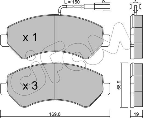 Cifam 822-709-0 - Bremžu uzliku kompl., Disku bremzes autospares.lv