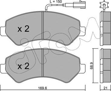 Cifam 822-709-2 - Bremžu uzliku kompl., Disku bremzes www.autospares.lv