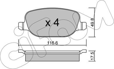 Cifam 822-704-0 - Тормозные колодки, дисковые, комплект www.autospares.lv