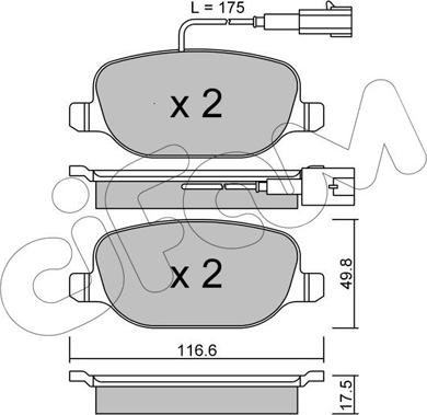 Cifam 822-704-1 - Bremžu uzliku kompl., Disku bremzes www.autospares.lv