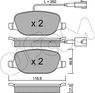 Cifam 822-704-2 - Bremžu uzliku kompl., Disku bremzes www.autospares.lv