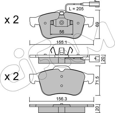 Cifam 822-703-0 - Тормозные колодки, дисковые, комплект www.autospares.lv