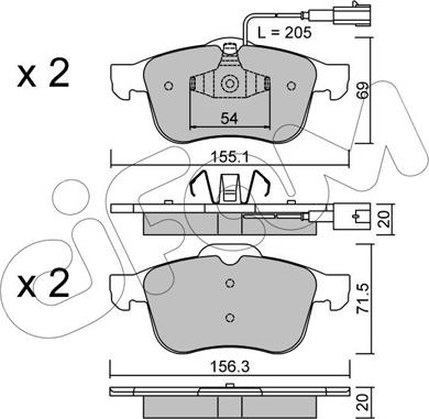 Cifam 822-703-1 - Bremžu uzliku kompl., Disku bremzes www.autospares.lv