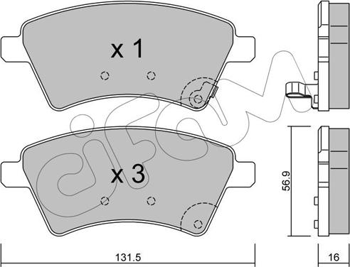 Cifam 822-702-0 - Bremžu uzliku kompl., Disku bremzes www.autospares.lv