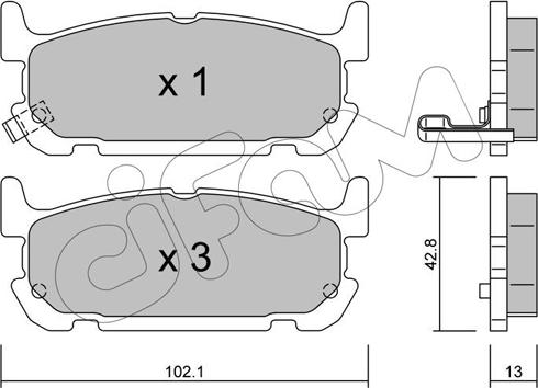 Cifam 822-734-0 - Bremžu uzliku kompl., Disku bremzes www.autospares.lv