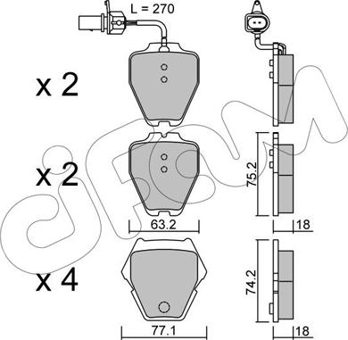 Cifam 822-774-1 - Bremžu uzliku kompl., Disku bremzes autospares.lv