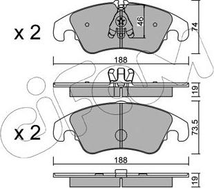 Cifam 822-775-4 - Bremžu uzliku kompl., Disku bremzes www.autospares.lv