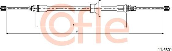 Cofle 92.11.6801 - Cable, parking brake www.autospares.lv