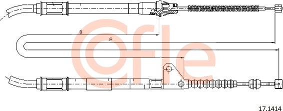 Cofle 92.17.1414 - Cable, parking brake www.autospares.lv