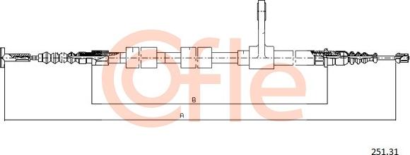 Cofle 92.251.31 - Trose, Stāvbremžu sistēma www.autospares.lv