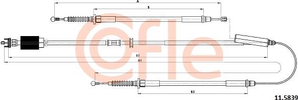 Cofle 92.11.5839 - Trose, Stāvbremžu sistēma www.autospares.lv