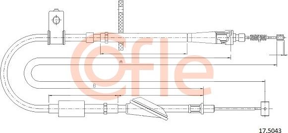 Cofle 92.17.5043 - Trose, Stāvbremžu sistēma www.autospares.lv