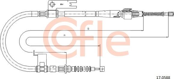 Cofle 17.0588 - Cable, parking brake www.autospares.lv