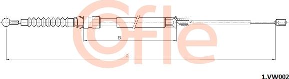 Cofle 92.1.VK002 - Trose, Stāvbremžu sistēma www.autospares.lv