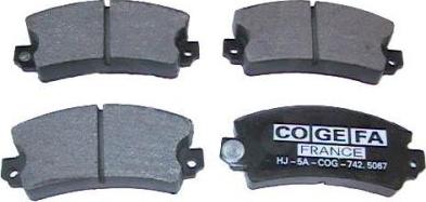 COGEFA France 742.5067B - Bremžu uzliku kompl., Disku bremzes www.autospares.lv