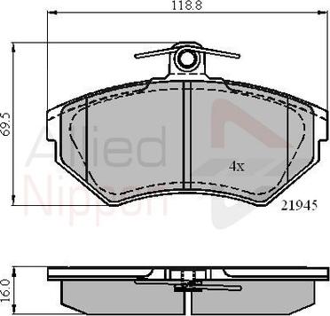 Comline ADB0989 - Bremžu uzliku kompl., Disku bremzes autospares.lv