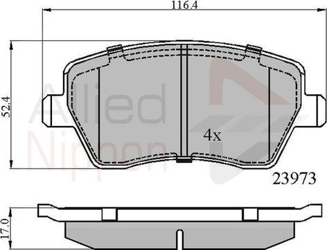 Comline ADB0984 - Тормозные колодки, дисковые, комплект www.autospares.lv