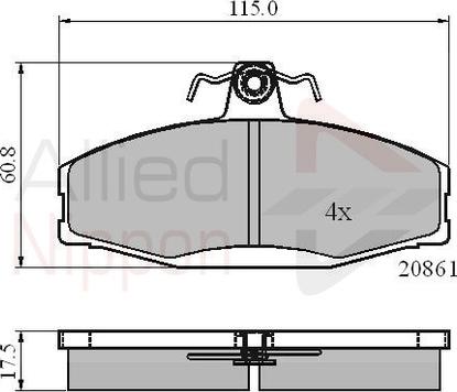 Comline ADB0928 - Bremžu uzliku kompl., Disku bremzes www.autospares.lv