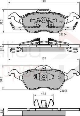 Comline ADB0490 - Тормозные колодки, дисковые, комплект www.autospares.lv