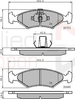 Comline ADB0444 - Тормозные колодки, дисковые, комплект www.autospares.lv