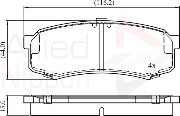 Comline ADB0404 - Bremžu uzliku kompl., Disku bremzes www.autospares.lv