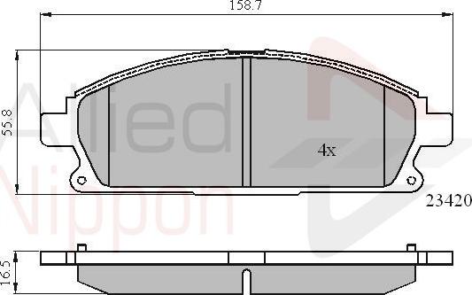 Comline ADB0591 - Тормозные колодки, дисковые, комплект www.autospares.lv