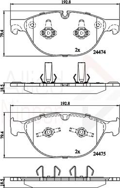 Comline ADB06093 - Bremžu uzliku kompl., Disku bremzes www.autospares.lv