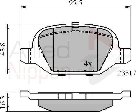 Comline ADB01559 - Bremžu uzliku kompl., Disku bremzes www.autospares.lv