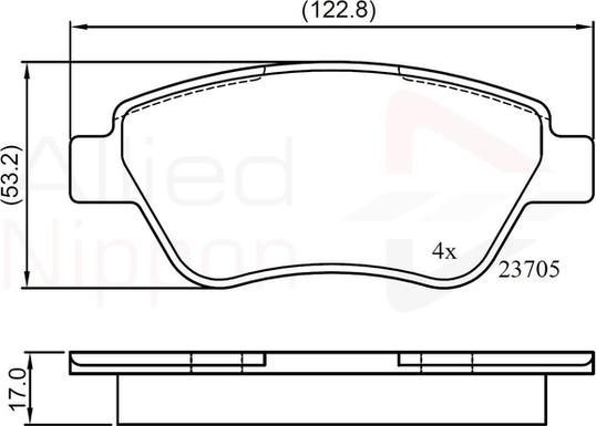 Comline ADB01535 - Bremžu uzliku kompl., Disku bremzes www.autospares.lv