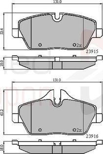 Comline ADB01531 - Bremžu uzliku kompl., Disku bremzes www.autospares.lv