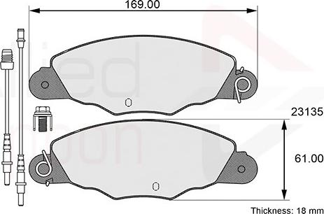 Comline ADB01526 - Bremžu uzliku kompl., Disku bremzes www.autospares.lv