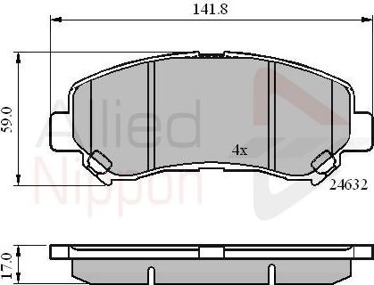 Comline ADB01577 - Bremžu uzliku kompl., Disku bremzes www.autospares.lv