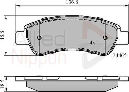 Comline ADB01604 - Bremžu uzliku kompl., Disku bremzes www.autospares.lv