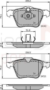 Comline ADB01608 - Bremžu uzliku kompl., Disku bremzes autospares.lv