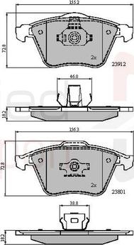 Comline ADB01607 - Тормозные колодки, дисковые, комплект www.autospares.lv