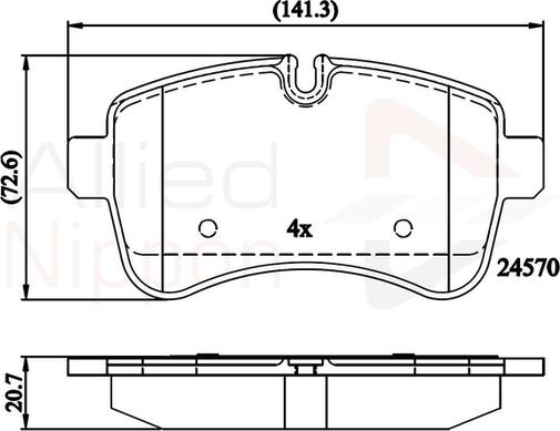 Comline ADB01617 - Bremžu uzliku kompl., Disku bremzes www.autospares.lv