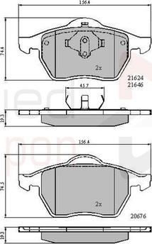 Comline ADB01092 - Тормозные колодки, дисковые, комплект www.autospares.lv