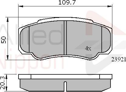 Comline ADB01042 - Тормозные колодки, дисковые, комплект www.autospares.lv