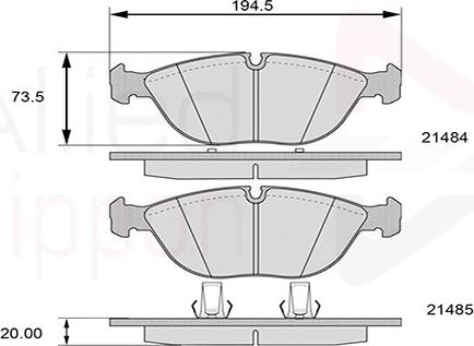 Comline ADB01003 - Bremžu uzliku kompl., Disku bremzes www.autospares.lv