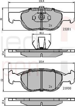 Comline ADB01018 - Brake Pad Set, disc brake www.autospares.lv