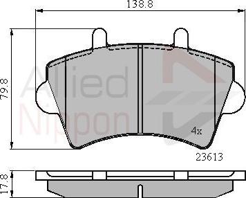 Comline ADB01035 - Bremžu uzliku kompl., Disku bremzes autospares.lv