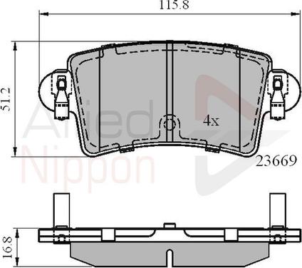 Comline ADB01036 - Bremžu uzliku kompl., Disku bremzes www.autospares.lv